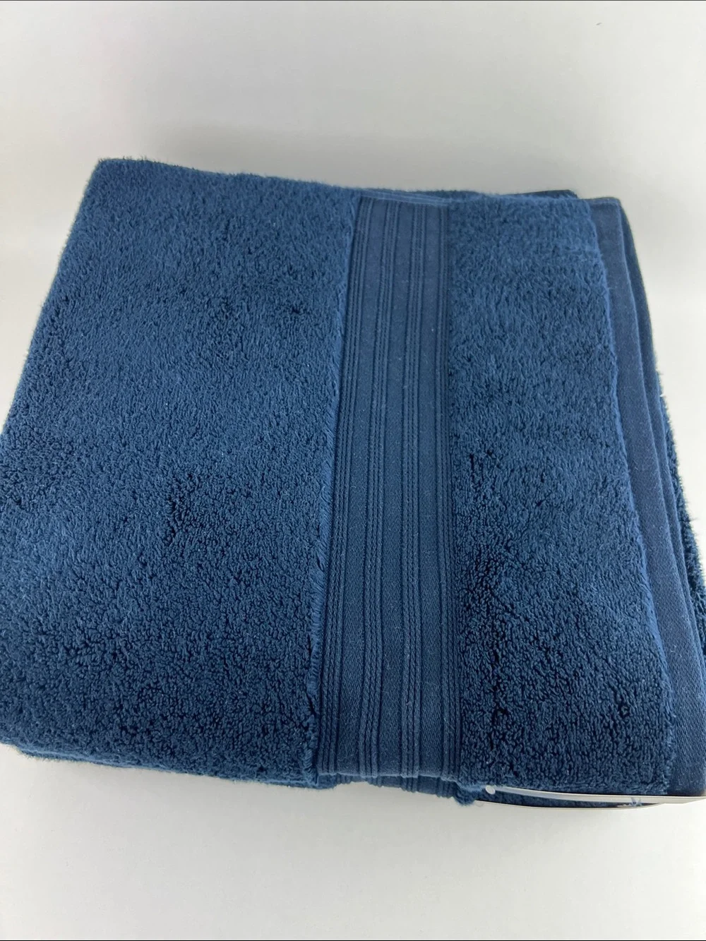 Brooks Brothers Bath Towel Set Navy Blue Soft Plush 100% Cotton 8 Pc NEW